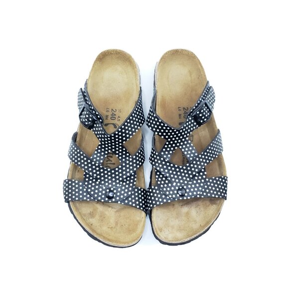 Betula by Birkenstock Sandals Womens Black White Polka Dot Size 37 US 6 - Picture 4 of 9